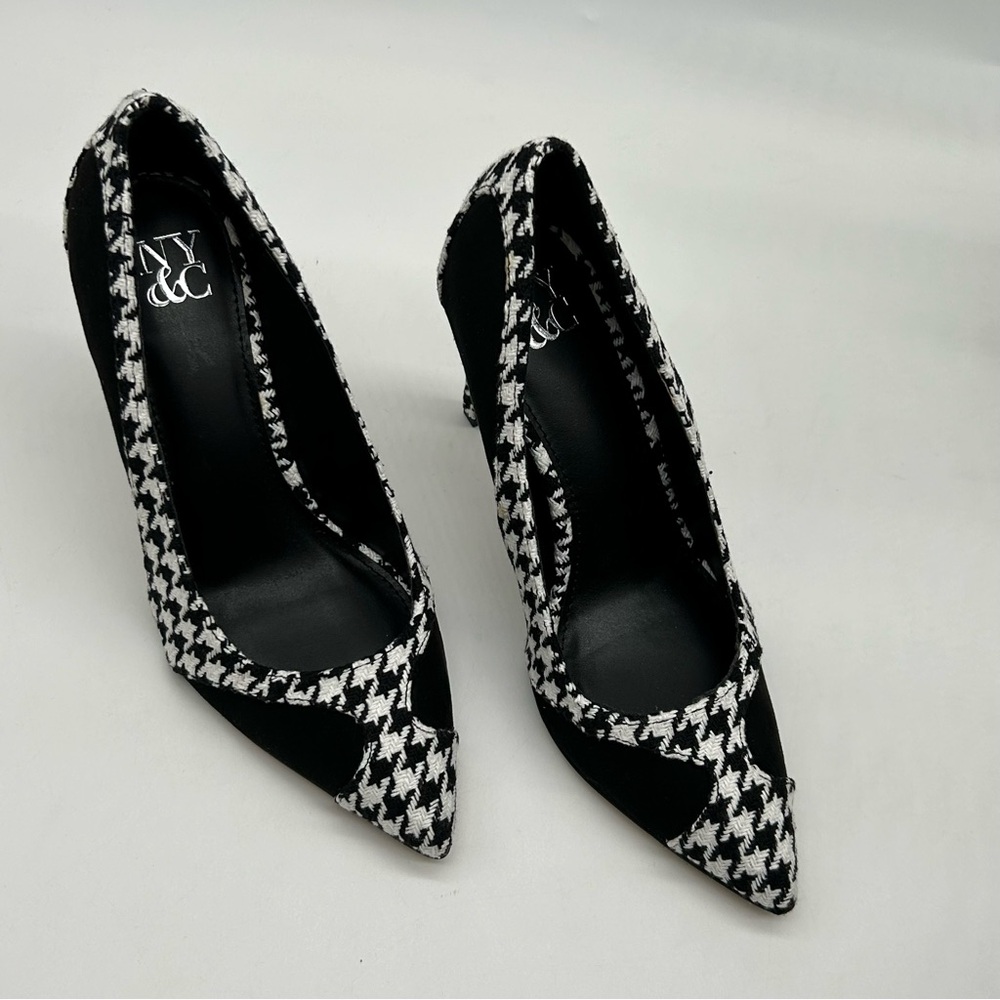 NEW YORK AND COMPANY Women's Madison houndstooth Mixed Media Pump Shoes size 8 - Picture 7 of 7